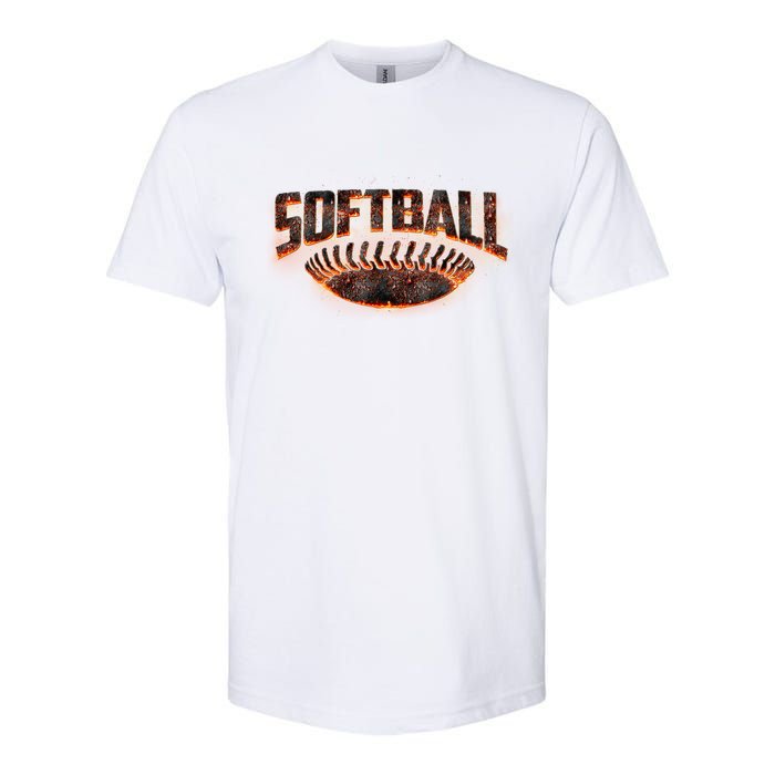 Vintage Softball Logo Softstyle CVC T-Shirt