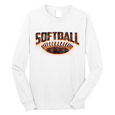 Vintage Softball Logo Long Sleeve Shirt