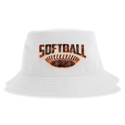 Vintage Softball Logo Sustainable Bucket Hat