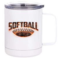 Vintage Softball Logo 12 oz Stainless Steel Tumbler Cup