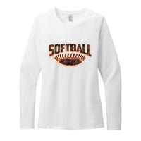 Vintage Softball Logo Womens CVC Long Sleeve Shirt