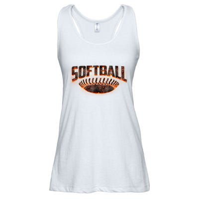 Vintage Softball Logo Ladies Essential Flowy Tank