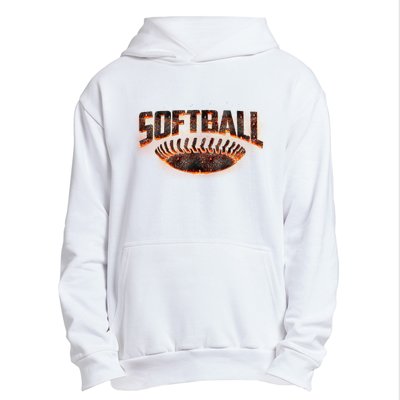 Vintage Softball Logo Urban Pullover Hoodie