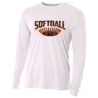 Vintage Softball Logo Cooling Performance Long Sleeve Crew