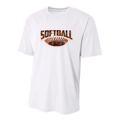 Vintage Softball Logo Youth Performance Sprint T-Shirt