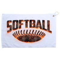 Vintage Softball Logo Grommeted Golf Towel