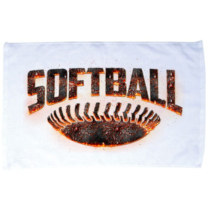 Vintage Softball Logo Microfiber Hand Towel