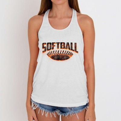 Vintage Softball Logo Women's Knotted Racerback Tank