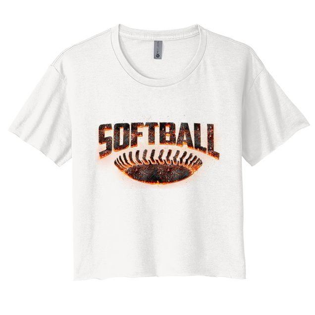 Vintage Softball Logo Crop Top