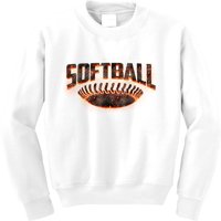 Vintage Softball Logo Kids Sweatshirt