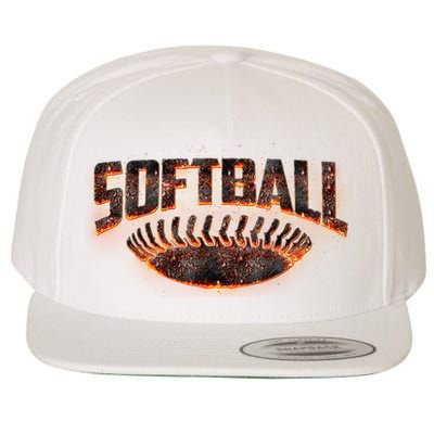 Vintage Softball Logo Wool Snapback Cap