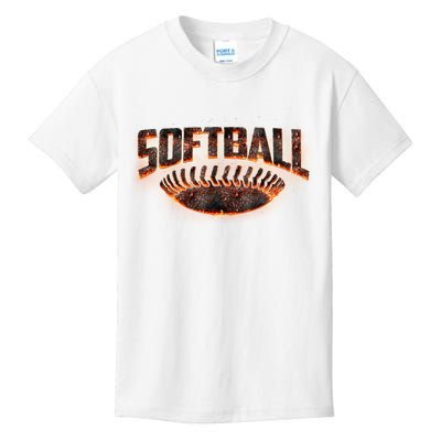 Vintage Softball Logo Kids T-Shirt