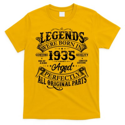 Vintage Scroll Legends Were Born In 1935 Aged Perfectly 90th Birthday T-Shirt