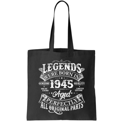 Vintage Scroll Legends Were Born In 1945 Aged Perfectly 80th Birthday Bag