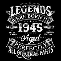 Vintage Scroll Legends Were Born In 1945 Aged Perfectly 80th Birthday Bag