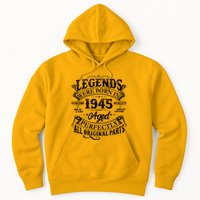 Vintage Scroll Legends Were Born In 1945 Aged Perfectly 80th Birthday Hoodie