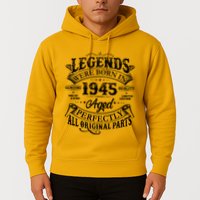Vintage Scroll Legends Were Born In 1945 Aged Perfectly 80th Birthday Hoodie
