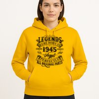 Vintage Scroll Legends Were Born In 1945 Aged Perfectly 80th Birthday Hoodie