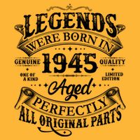 Vintage Scroll Legends Were Born In 1945 Aged Perfectly 80th Birthday Hoodie