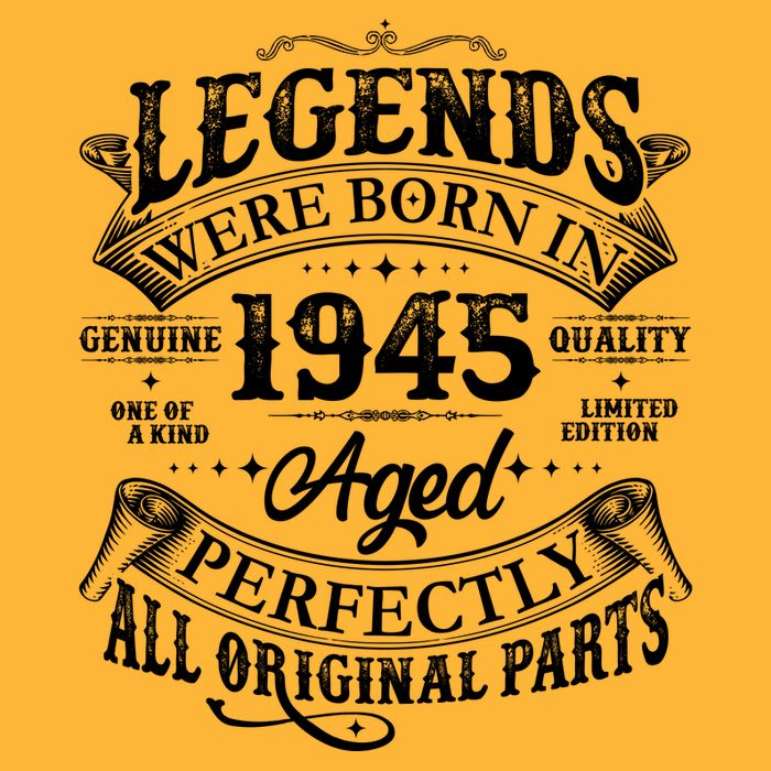 Vintage Scroll Legends Were Born In 1945 Aged Perfectly 80th Birthday Hoodie