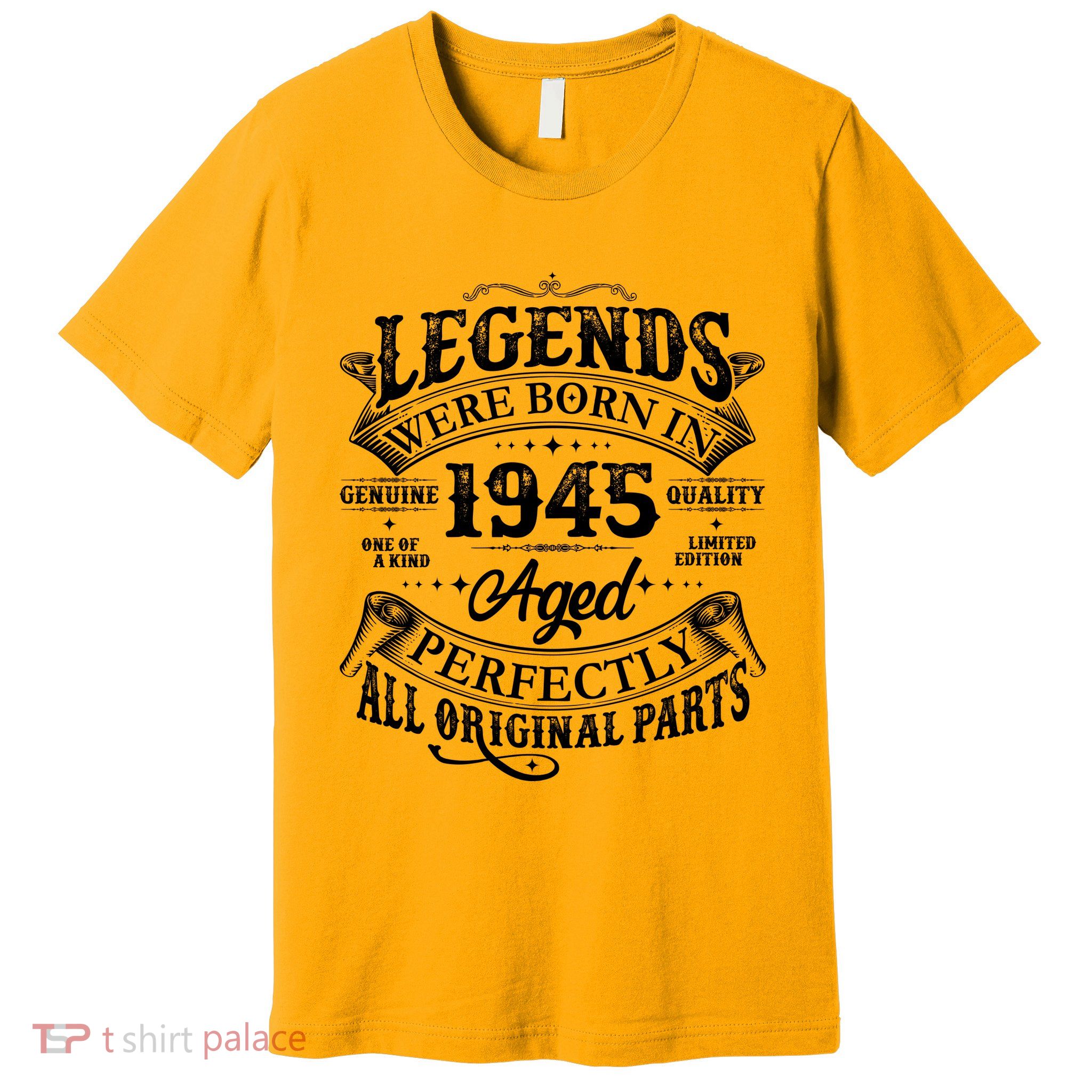 Vintage Scroll Legends Were Born In 1945 Aged Perfectly 80th Birthday Premium T-Shirt