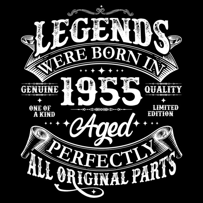 Vintage Scroll Legends Were Born In 1955 Aged Perfectly 70th Birthday Button