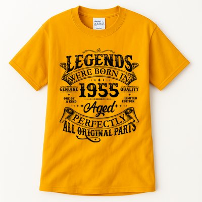 Vintage Scroll Legends Were Born In 1955 Aged Perfectly 70th Birthday Tall T-Shirt