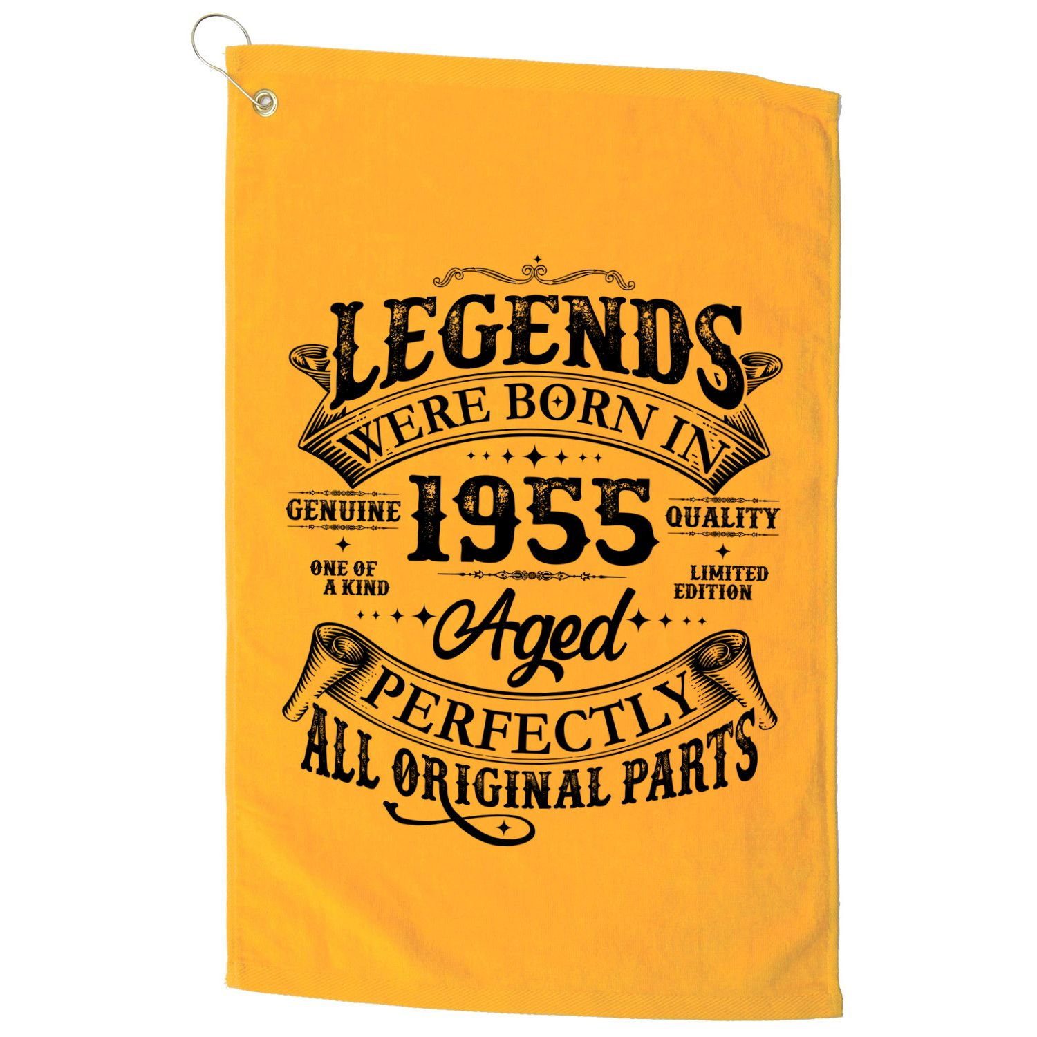 Vintage Scroll Legends Were Born In 1955 Aged Perfectly 70th Birthday Golf Towel