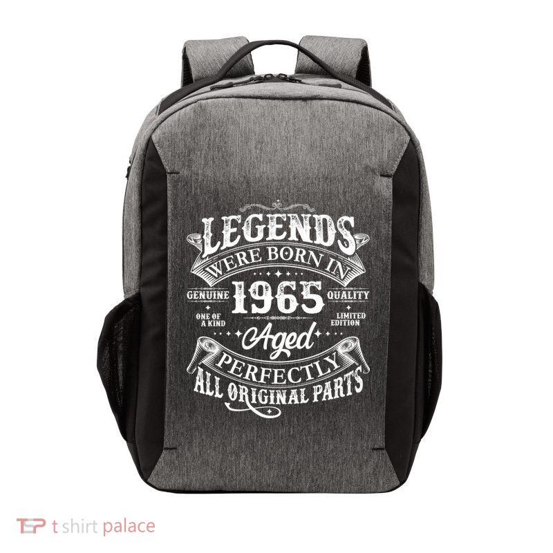 Vintage Scroll Legends Were Born In 1965 Aged Perfectly 60th Birthday Vector Backpack