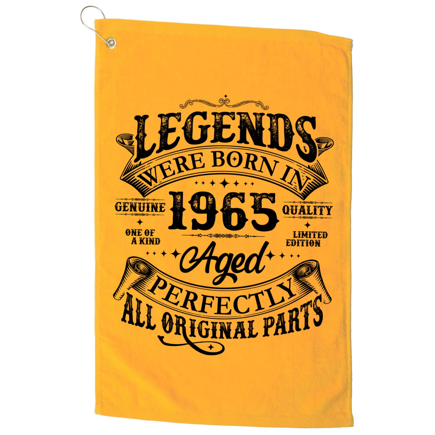 Vintage Scroll Legends Were Born In 1965 Aged Perfectly 60th Birthday Golf Towel