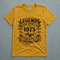 Vintage Scroll Legends Were Born In 1975 Aged Perfectly 50th Birthday T-Shirt