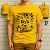 Vintage Scroll Legends Were Born In 1975 Aged Perfectly 50th Birthday T-Shirt