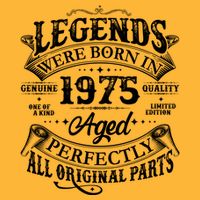 Vintage Scroll Legends Were Born In 1975 Aged Perfectly 50th Birthday T-Shirt