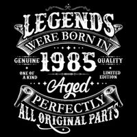 Vintage Scroll Legends Were Born In 1985 Aged Perfectly 40th Birthday Womens T-Shirt