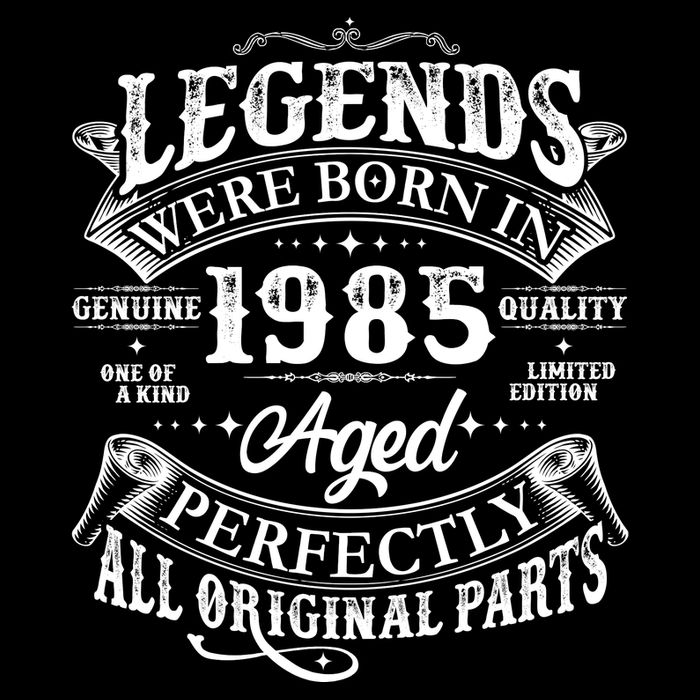 Vintage Scroll Legends Were Born In 1985 Aged Perfectly 40th Birthday Womens T-Shirt