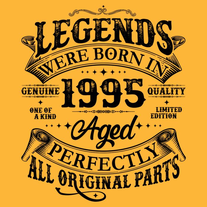 Vintage Scroll Legends Were Born In 1995 Aged Perfectly 30th Birthday Baby Bodysuit