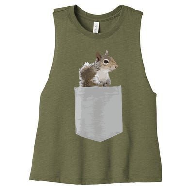 Vintage Squirrel Lover Squirrel Whisperer Women's Racerback Cropped Tank