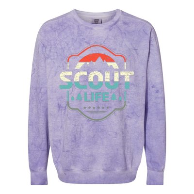 Vintage Scout Life For A Camping Nature Hiking Scout Colorblast Crewneck Sweatshirt