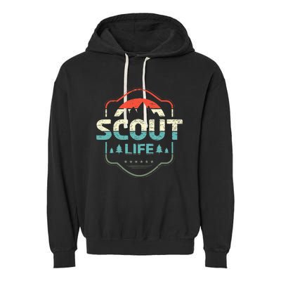 Vintage Scout Life For A Camping Nature Hiking Scout Garment-Dyed Fleece Hoodie