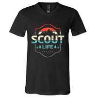 Vintage Scout Life For A Camping Nature Hiking Scout V-Neck T-Shirt