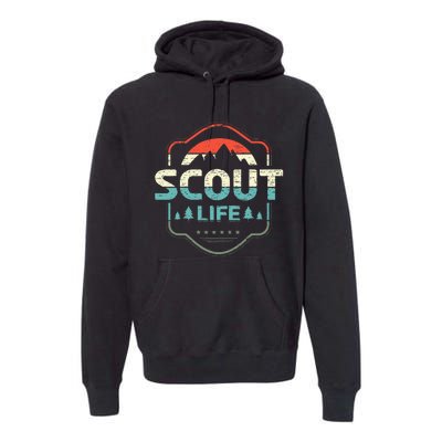 Vintage Scout Life For A Camping Nature Hiking Scout Premium Hoodie