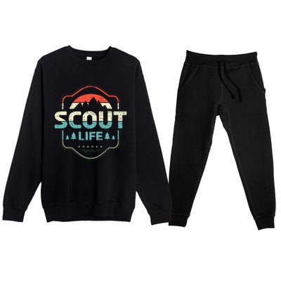 Vintage Scout Life For A Camping Nature Hiking Scout Premium Crewneck Sweatsuit Set