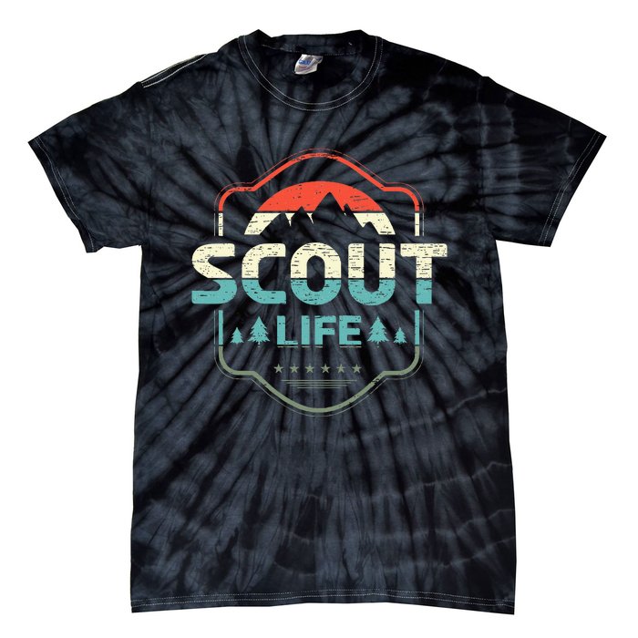 Vintage Scout Life For A Camping Nature Hiking Scout Tie-Dye T-Shirt