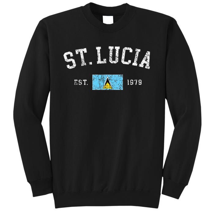 Vintage St Lucia Flag Est 1979 Retro Souvenir Sweatshirt