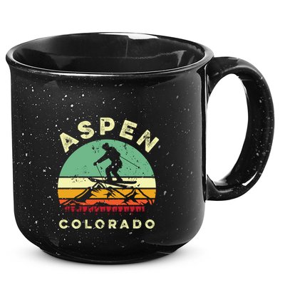 Vintage Skiing Lover Aspen Colorado Funny Skiers Gifts 15oz Campfire Ceramic Mug