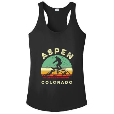 Vintage Skiing Lover Aspen Colorado Funny Skiers Gifts Ladies PosiCharge Competitor Racerback Tank