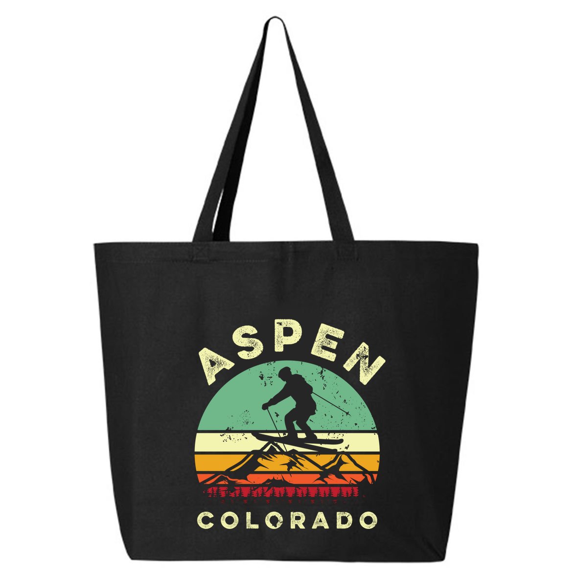Vintage Skiing Lover Aspen Colorado Funny Skiers Gifts 25L Jumbo Tote