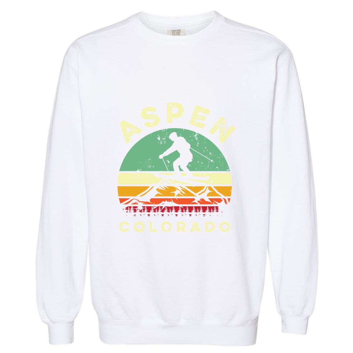Vintage Skiing Lover Aspen Colorado Funny Skiers Gifts Garment-Dyed Sweatshirt