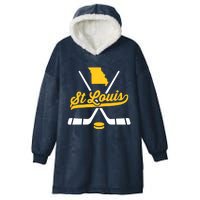 Vintage St. Louis Ice Hockey Sticks Sports Team Fan Gift Hooded Wearable Blanket