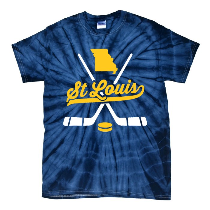 Vintage St. Louis Ice Hockey Sticks Sports Team Fan Gift Tie-Dye T-Shirt